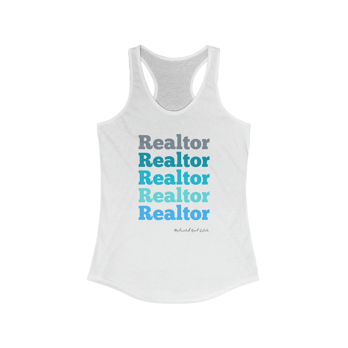 Realtor Repeat In Blues - Women's Ideal Racerback Tank
