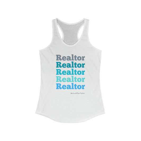 Realtor Repeat In Blues - Women's Ideal Racerback Tank
