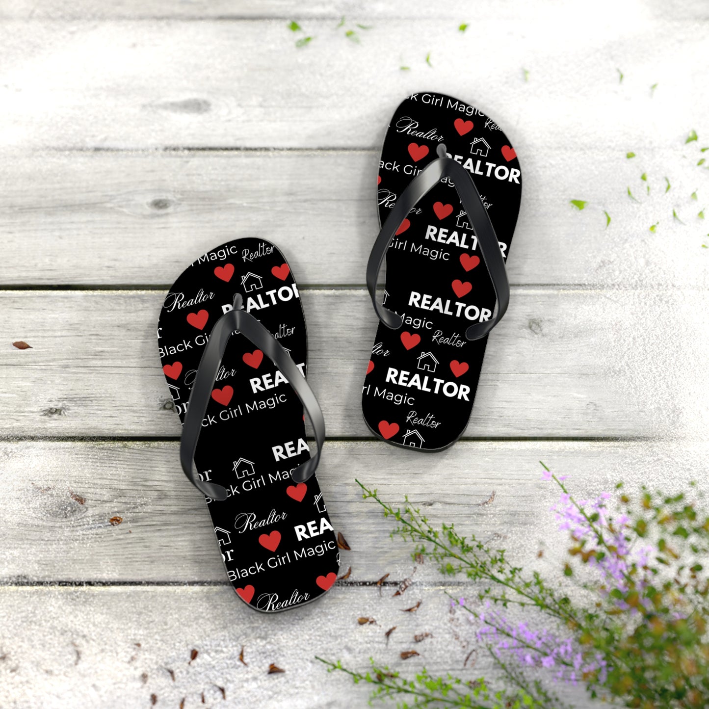 Black Girl Magic Realtor Flip Flops
