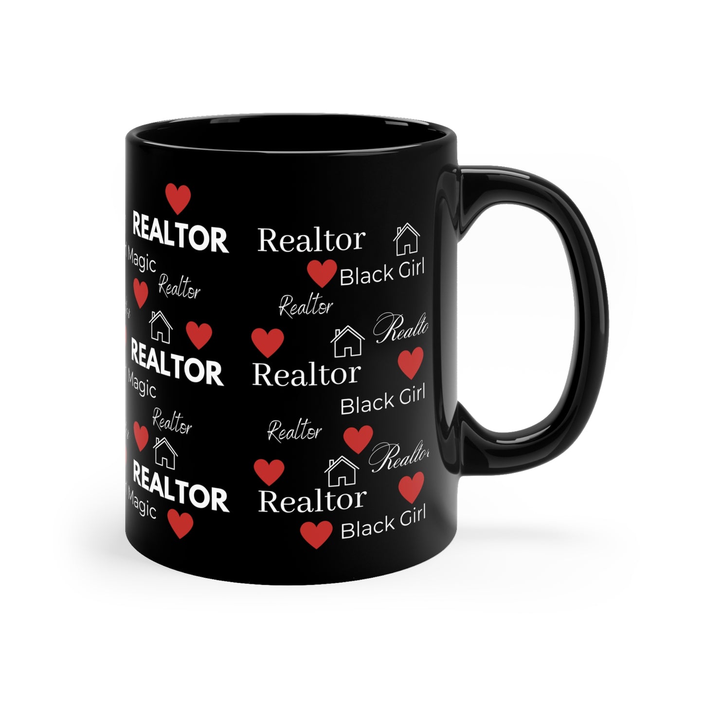 Black Girl Magic Realtor Love 11oz Black Mug