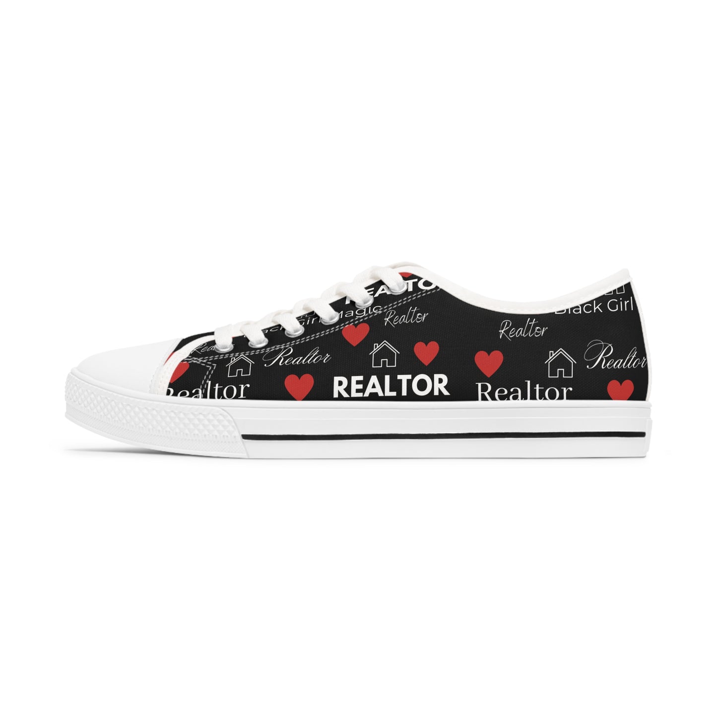 Black Girl Magic Realtor Women's Low Top Sneakers