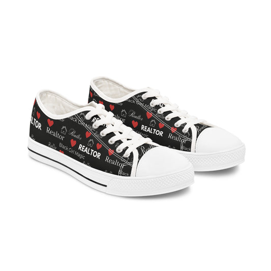 Black Girl Magic Realtor Women's Low Top Sneakers