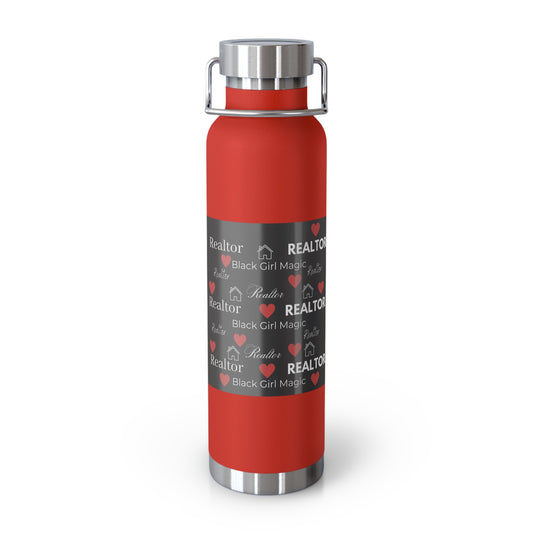Black Girl Magic Realtor Copper Insulated Bottle, 22oz