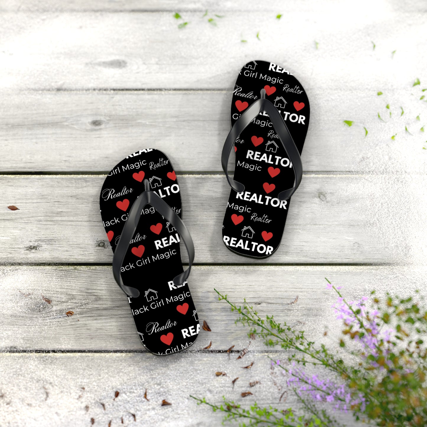Black Girl Magic Realtor Flip Flops