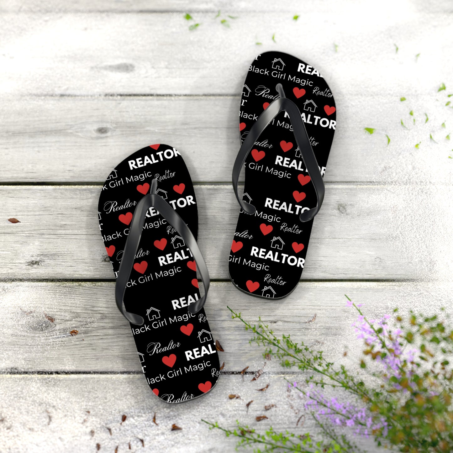 Black Girl Magic Realtor Flip Flops