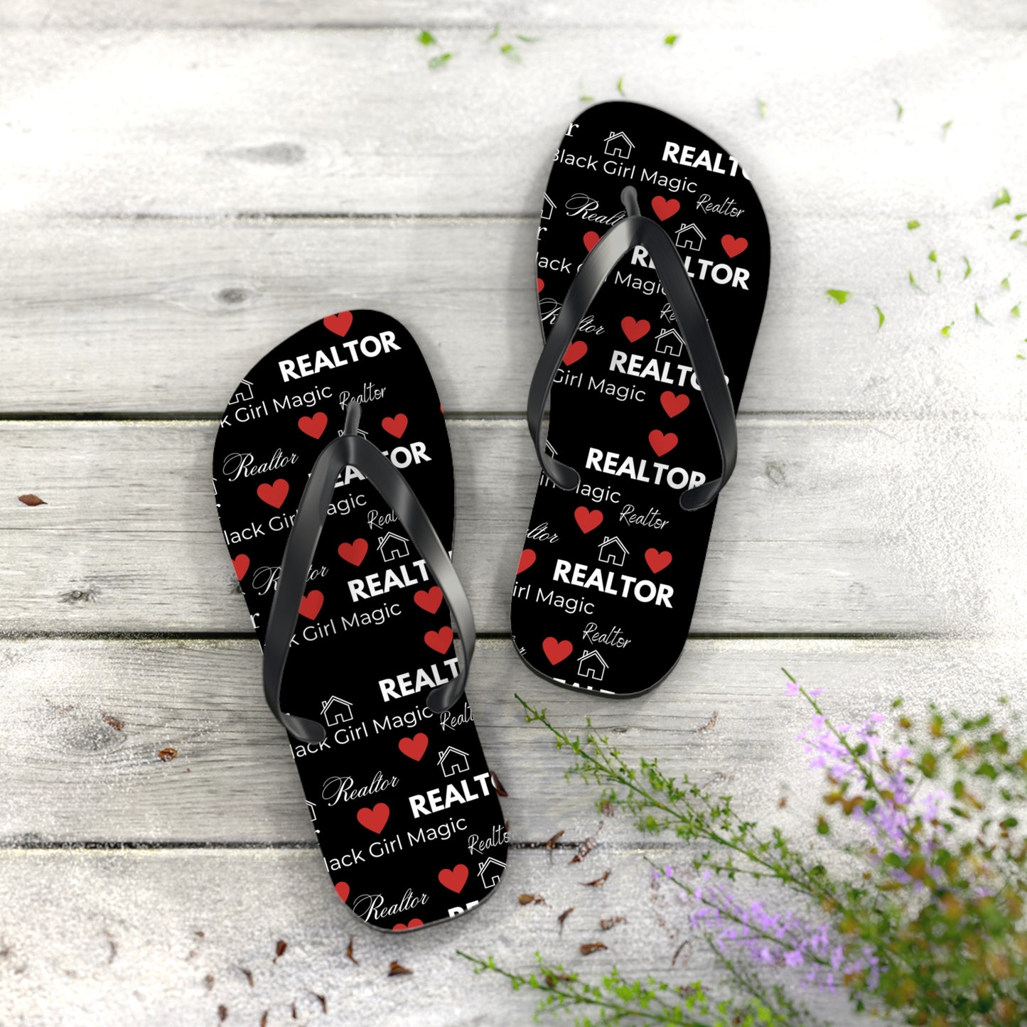 Black Girl Magic Realtor Flip Flops