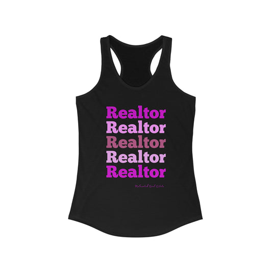 Realtor Repeat In Pinks - Women's Ideal Racerback Tank