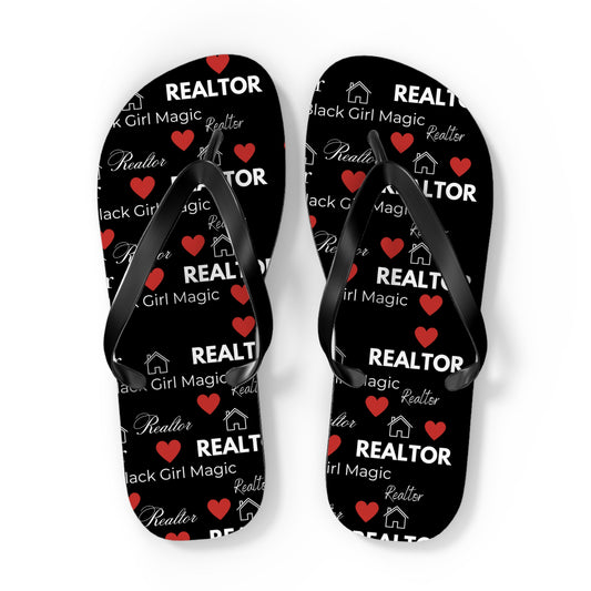 Black Girl Magic Realtor Flip Flops
