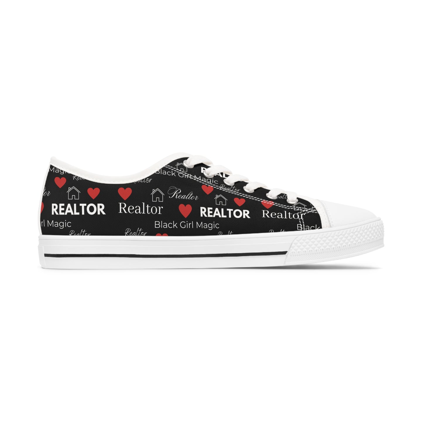 Black Girl Magic Realtor Women's Low Top Sneakers